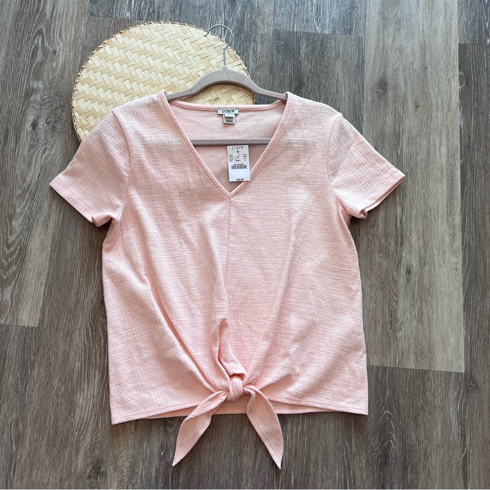 NWT j. Crew‎ pink tie front tee
